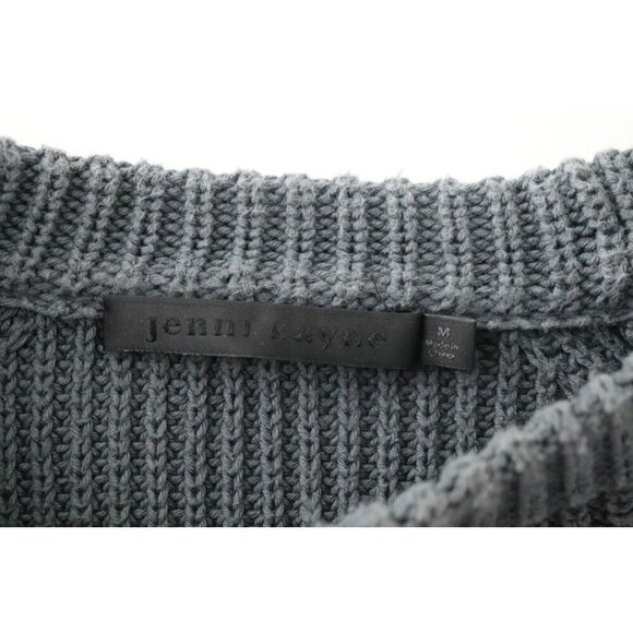 Jenni Kayne Women's Medium Dusty Blue Fisherman Sweater Crew Neck 100% Cotton - Picture 4 of 7